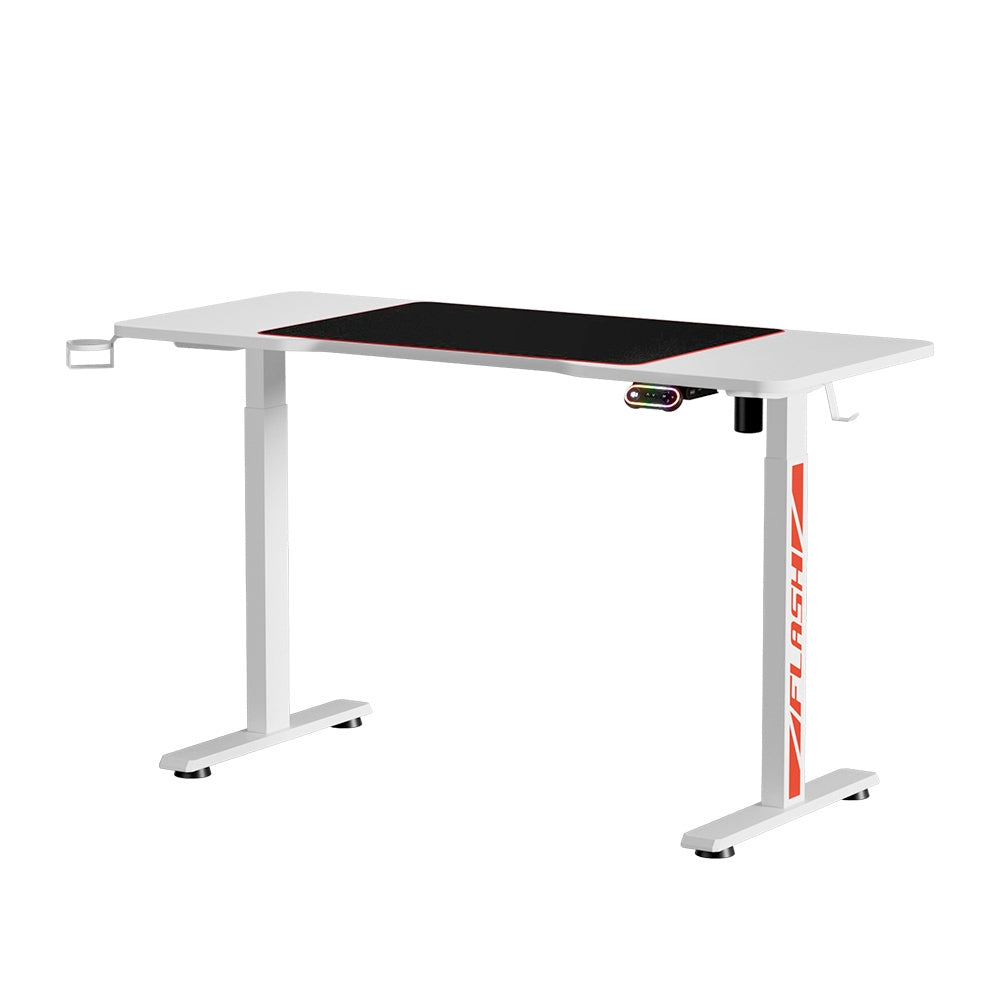Artiss Motorised Gaming Desk with RGB Lighting Electric Height Adjustment Black or White — Allure Home Collections