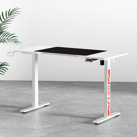 Artiss Motorised Gaming Desk with RGB Lighting Electric Height Adjustment Black or White — Allure Home Collections