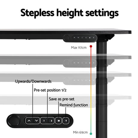 Artiss Dual Motor Adjustable Standing Desk Frame