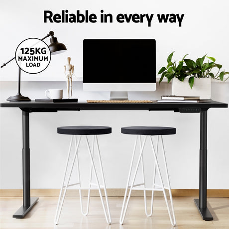Artiss Motorised Adjustable Height Standing Desk Black or Rustic Brown — Allure Home Collections