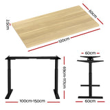 Artiss Motorised Electric Adjustable Standing Desk White Oak Black or Rustic Brown — Allure Home Collections
