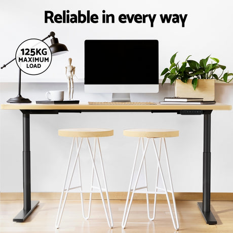 Artiss Motorised Adjustable Height Standing Desk Black or Rustic Brown — Allure Home Collections