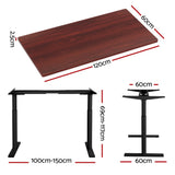 Artiss Motorised Electric Adjustable Standing Desk White Oak Black or Rustic Brown — Allure Home Collections