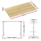 Artiss Dual Motor Sit-Stand Desk Black or White Oak — Allure Home Collections