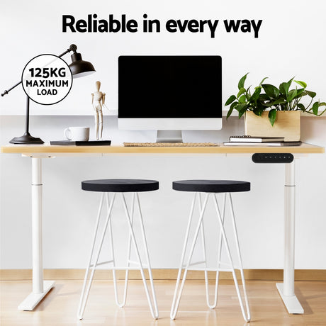 Artiss Dual Motor Sit-Stand Desk Black or White Oak — Allure Home Collections