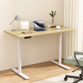 O'Connor white oak standing desk in a home office