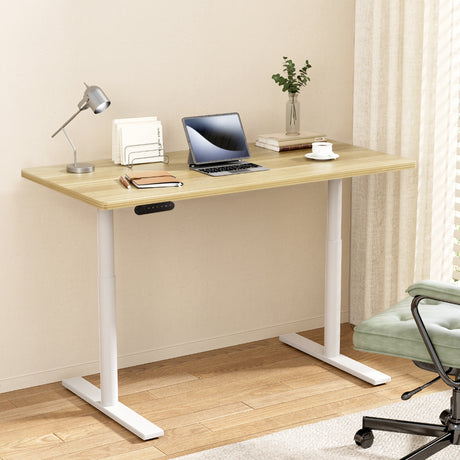 Artiss 140cm Motorised Height Adjustable Standing Desk Black White Oak or Rustic Brown — Allure Home Collections