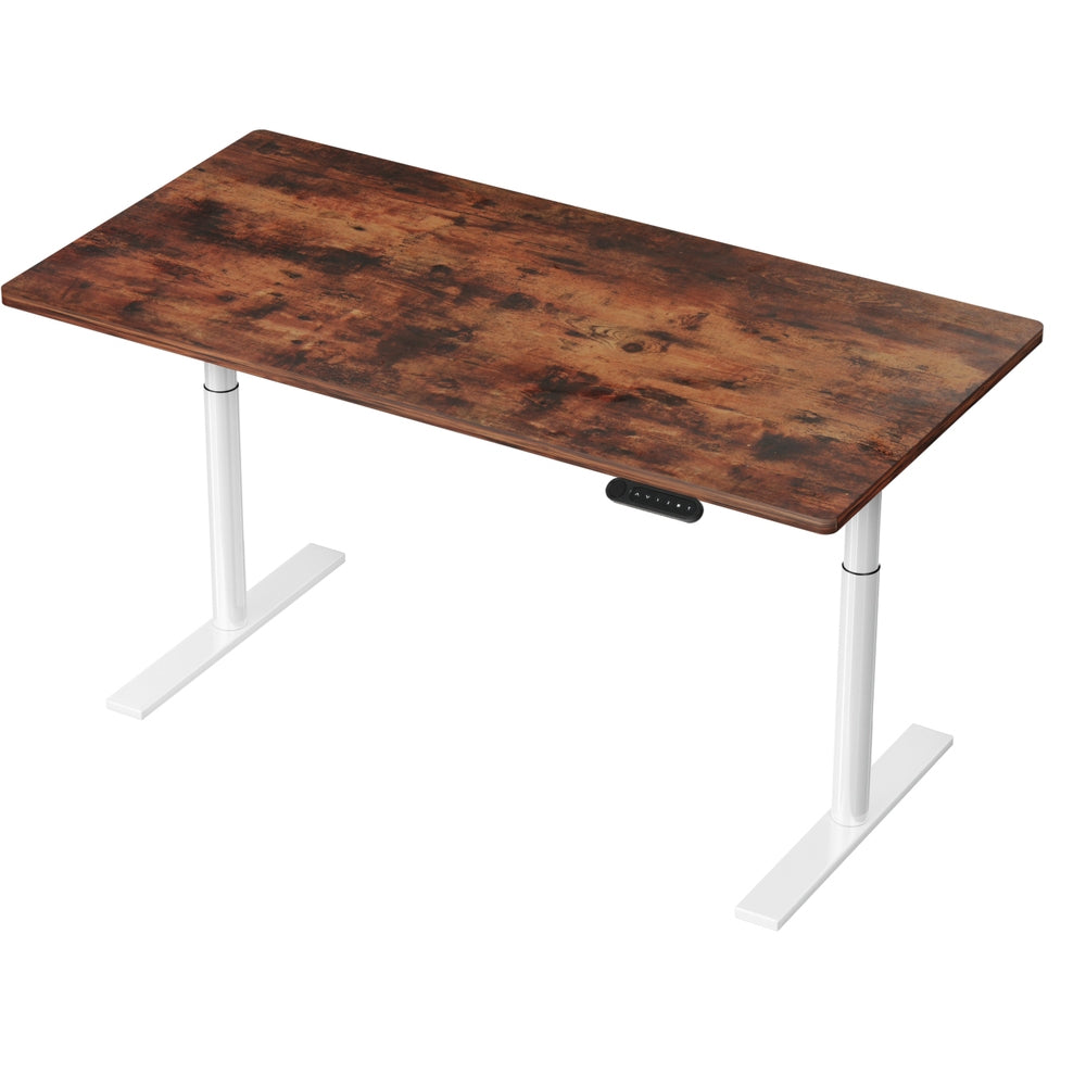 Artiss 140cm Motorised Height Adjustable Standing Desk Black White Oak or Rustic Brown — Allure Home Collections