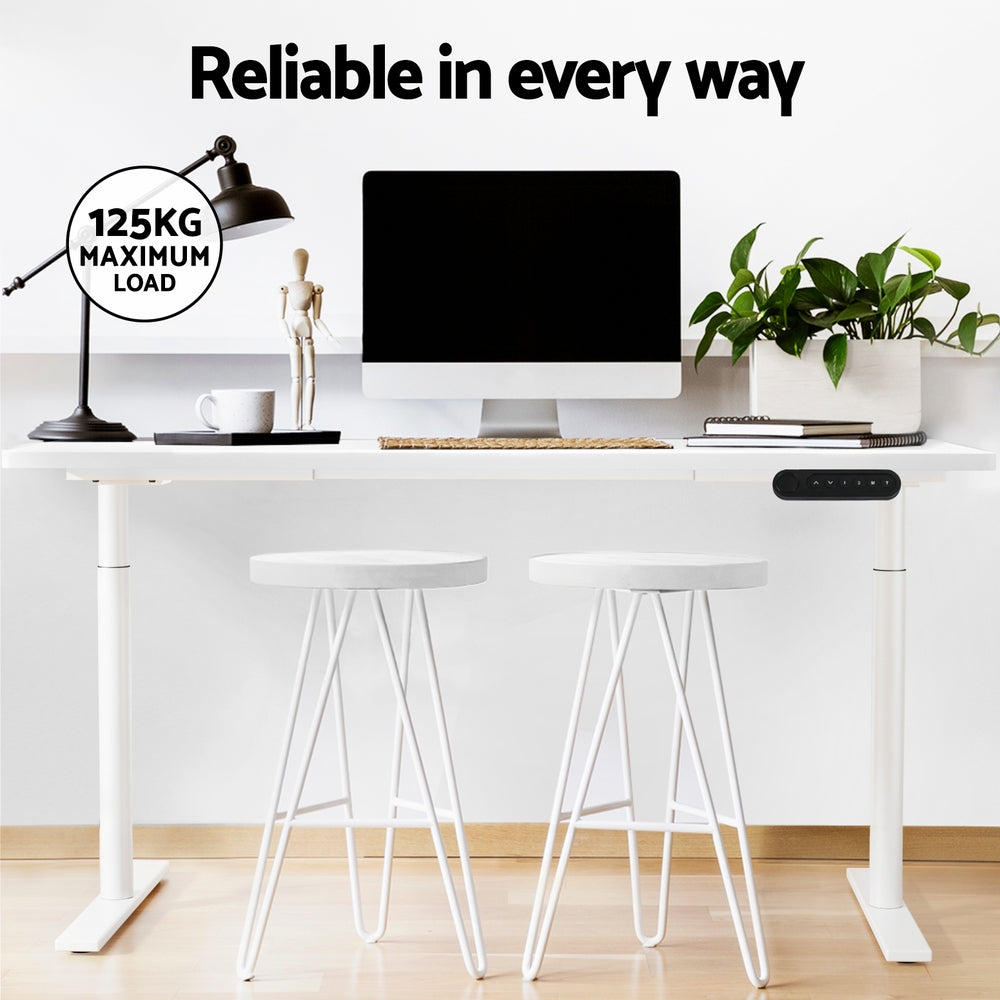 Artiss 140cm Motorised Height Adjustable Standing Desk Black White Oak or Rustic Brown — Allure Home Collections