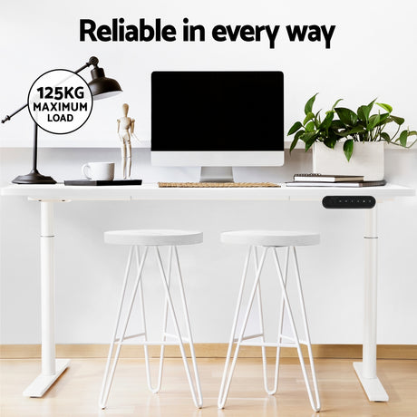 Artiss 140cm Motorised Height Adjustable Standing Desk Black White Oak or Rustic Brown — Allure Home Collections