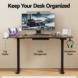 Bunbury Electric Standing Desk, 140cm, Dual Motor, Walnut/Black