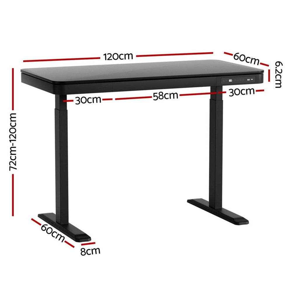 Artiss Electric Dual Motor Standing Desk with Integrated Drawer Natural or Black — Allure Home Collections