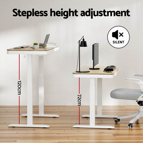 Artiss Electric Dual Motor Standing Desk with Integrated Drawer Natural or Black — Allure Home Collections