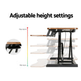 Artiss 80cm Height Adjustable Standing Desk Riser Rustic Brown — Allure Home Collections
