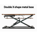 Artiss 80cm Height Adjustable Standing Desk Riser Rustic Brown — Allure Home Collections