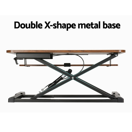 Artiss 80cm Height Adjustable Standing Desk Riser Rustic Brown — Allure Home Collections