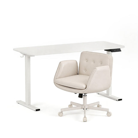 Mindarie electric standing desk and criss cross chair set