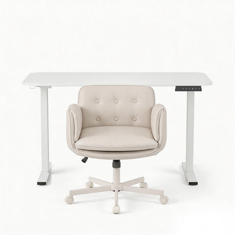 Mindarie electric standing desk and criss cross chair set, view 3