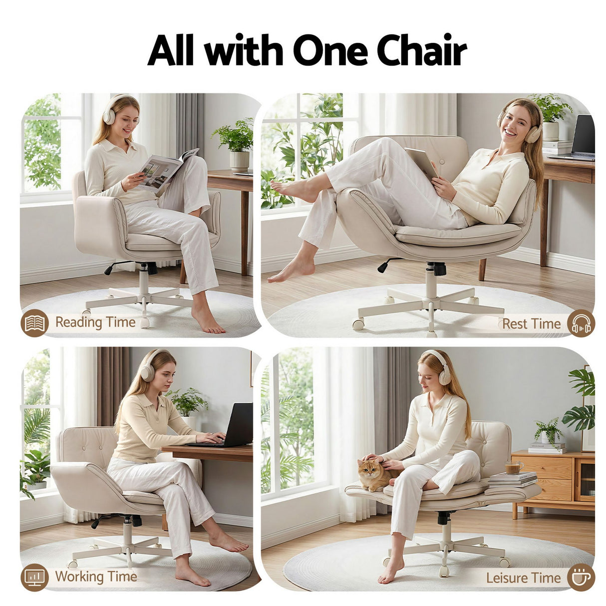 Mindarie electric standing desk and criss cross chair set, view 4