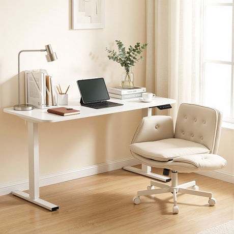 Mindarie electric standing desk and criss cross chair set, view 10