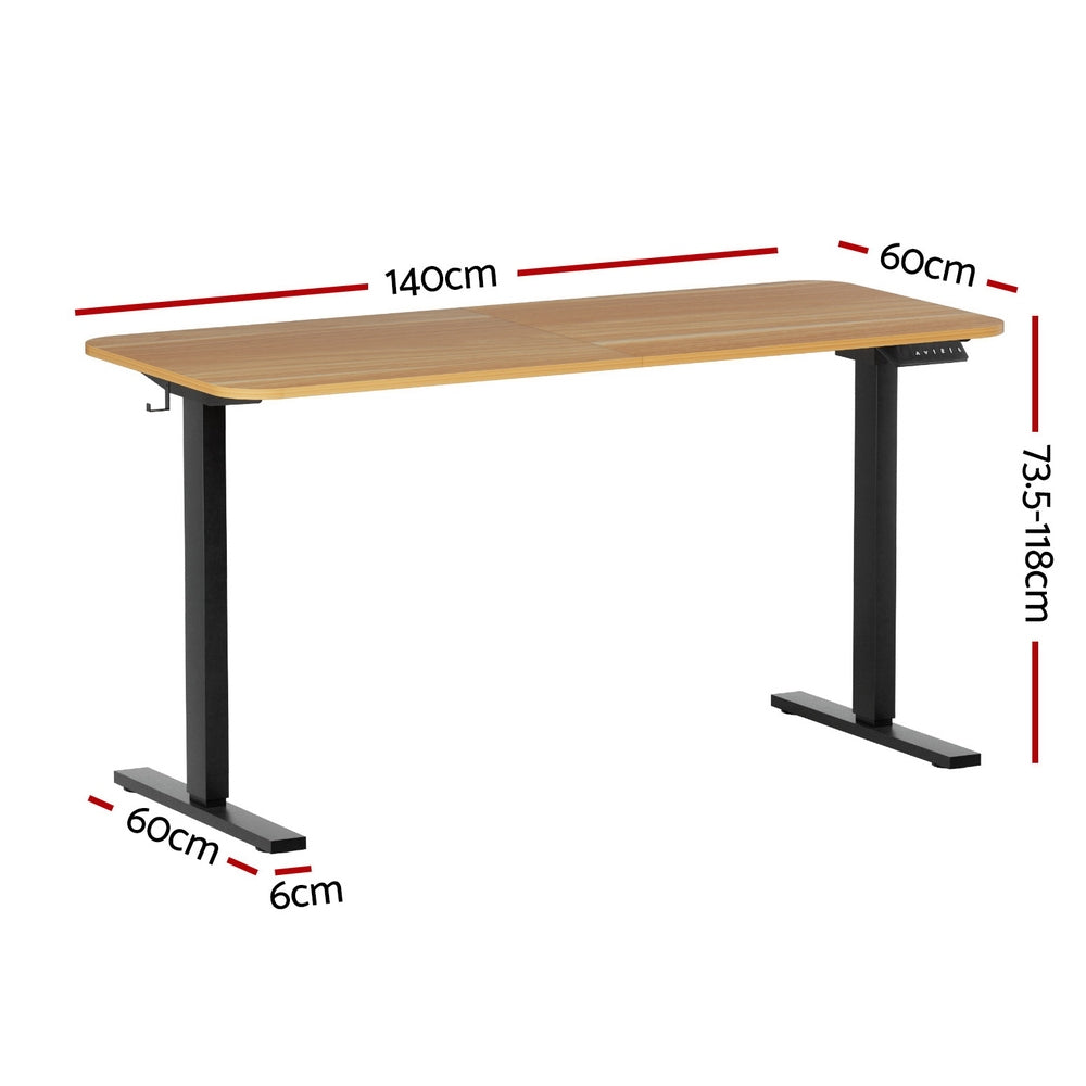 Mawson Electric Standing Desk, Oak 140cm