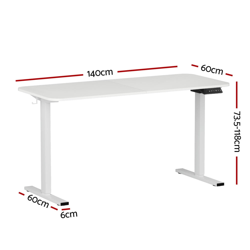 Artiss 140cm Electric Adjustable Standing Desk with 4-Preset Controller Black or White — Allure Home Collections