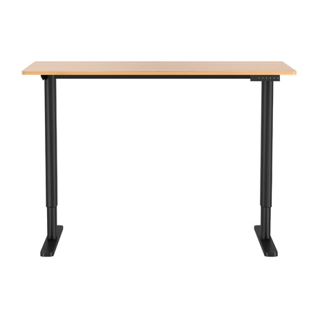 Weetangera Electric Standing Desk, Black and Natural Wood 120cm