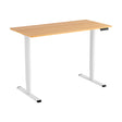 Forde Electric Standing Desk, White and Natural Wood 120cm