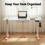 Yarralumla white electric standing desk with drawer in a home office
