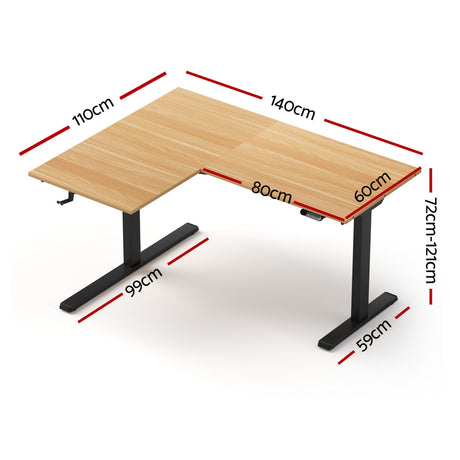 Conder Electric Standing Desk, Oak 140cm