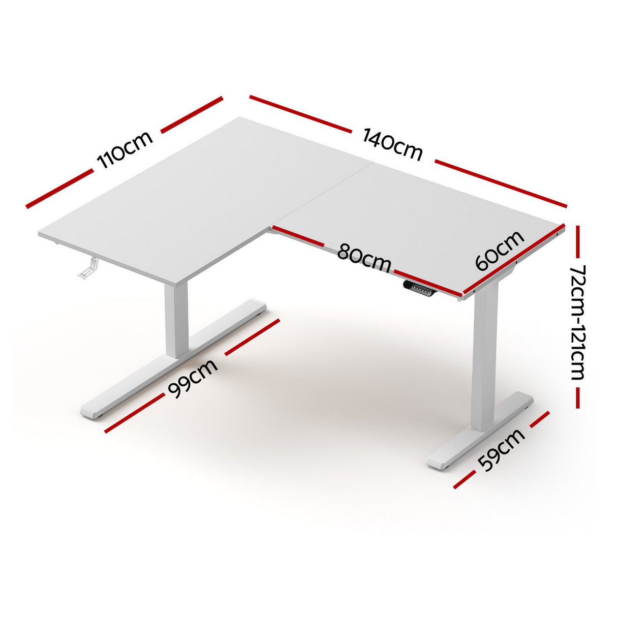 Conder Electric Standing Desk, White 140cm