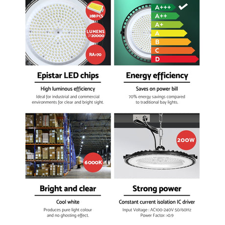 Leier 200W LED High Bay Light — Industrial Warehouse and Workshop Lamp — Allure Home Collections
