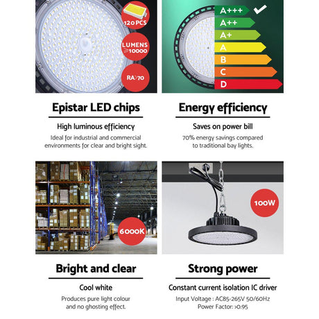 Leier 100W UFO LED High Bay Light — Industrial Workshop and Warehouse — Allure Home Collections