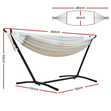 Reedy Creek Outdoor Hammock with Stand, Cream