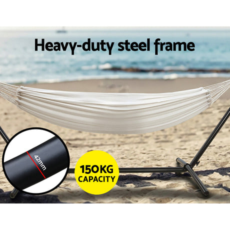 Reedy Creek Outdoor Hammock with Stand, Cream