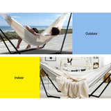 Cerro Hammock Bed with Steel Stand, Cream