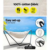 Cerro Hammock Bed with Steel Stand, Cream