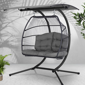 Milton Hanging Egg Chair, Dark Grey