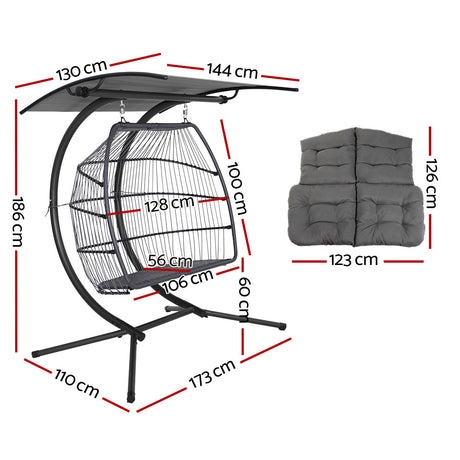 Gardeon Double Hanging Egg Chair