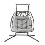 Kalaru 2 Seater Hanging Egg Chair Dark Grey image 3