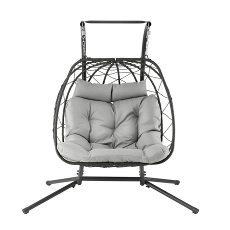 Kalaru 2 Seater Hanging Egg Chair Dark Grey image 3