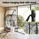 Kalaru 2 Seater Hanging Egg Chair Dark Grey image 7