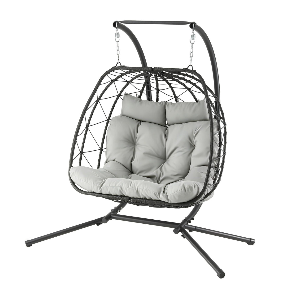 Kalaru 2 Seater Hanging Egg Chair Dark Grey image 9
