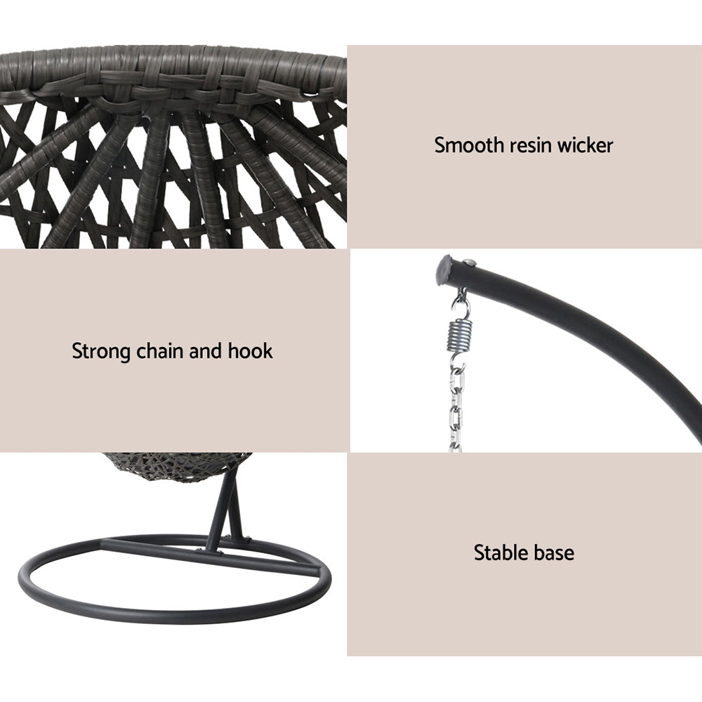 Lake Conjola Hanging Egg Chair, Black