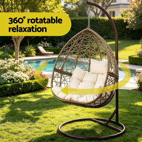 Guerilla Bay Hanging Egg Chair Latte