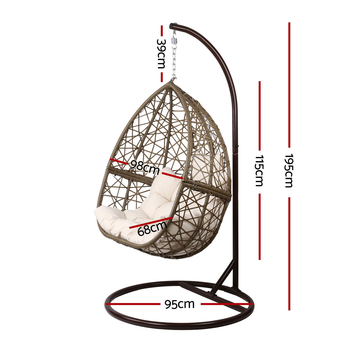 Guerilla Bay Hanging Egg Chair Latte