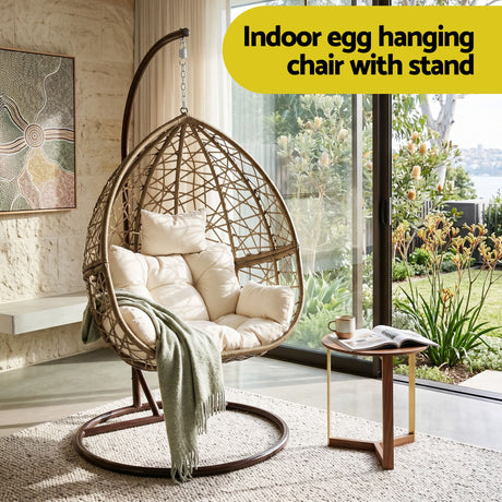Guerilla Bay Hanging Egg Chair Latte