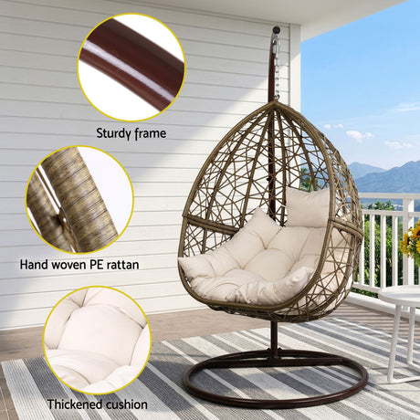 Guerilla Bay Hanging Egg Chair Latte