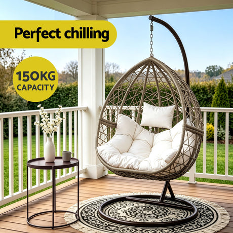 Guerilla Bay Hanging Egg Chair Latte