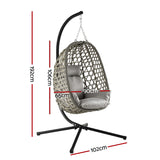 Manyana Hanging Egg Chair, Grey